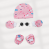 Cap Mittens Booties Set - 100% Ultra Soft Cotton Combo Unicorn Skies