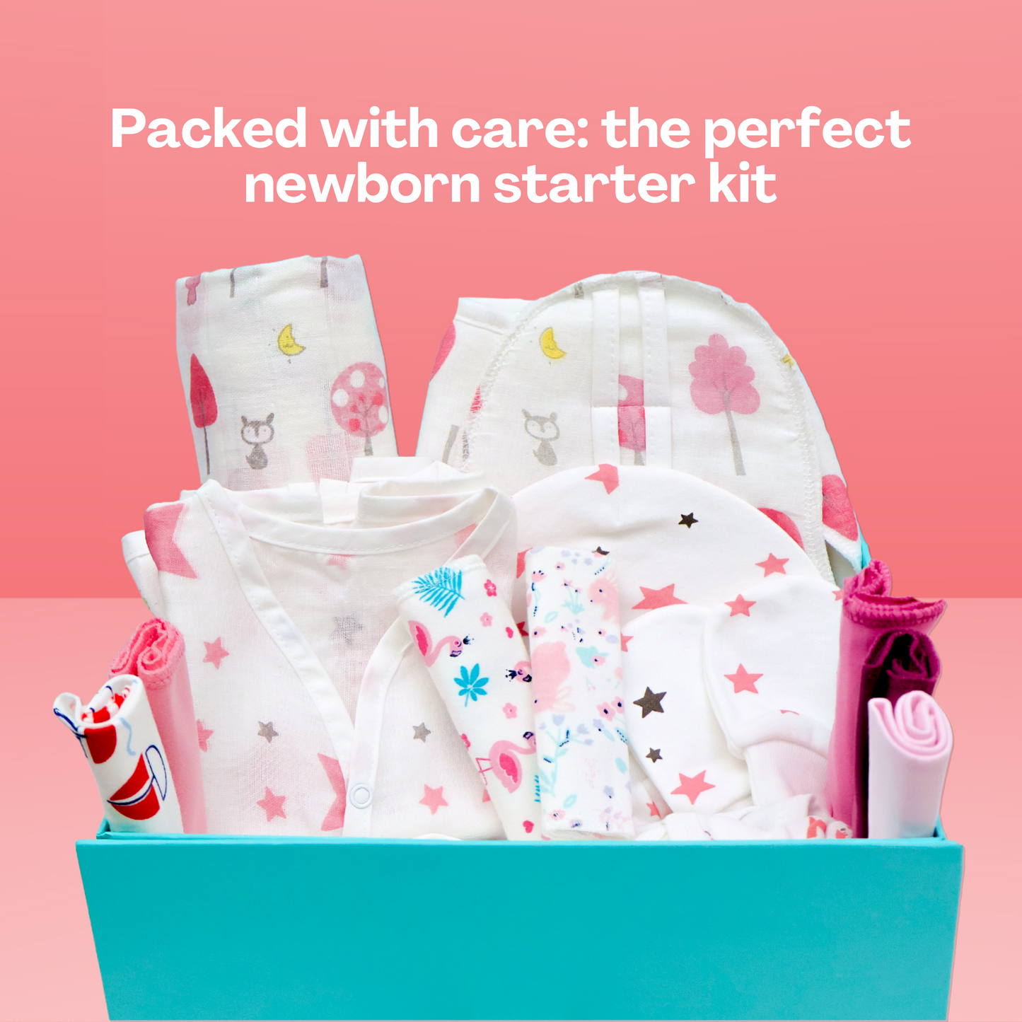 Kika Kiki Hello World Giftset - The Ultimate Newborn Welcome Kit - 16 Essentials for just born.