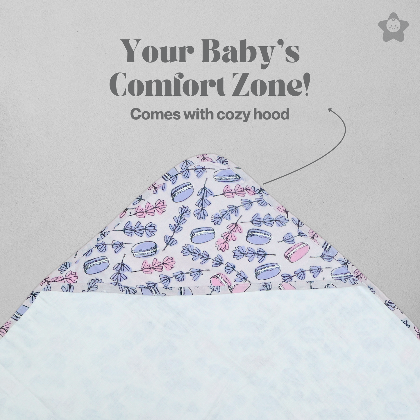 Kika Kiki Floral Hooded Wrapper Bath Towel - 100% Soft Muslin Cotton (Pack of 1)