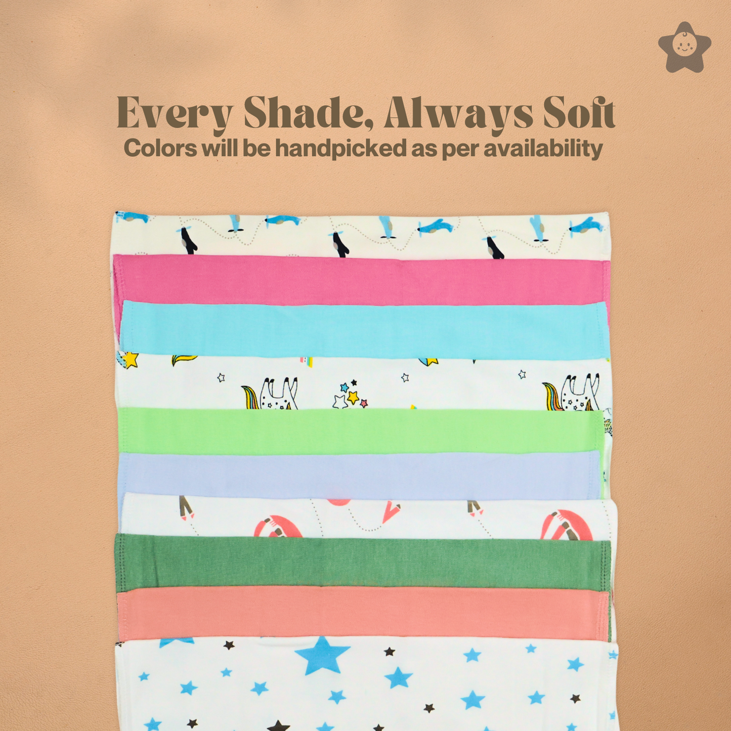 Kika Kiki XL Fusion Pack Wash Cloths - 100% Ultra Soft Cotton Assorted Face wipes (Pack of 5)