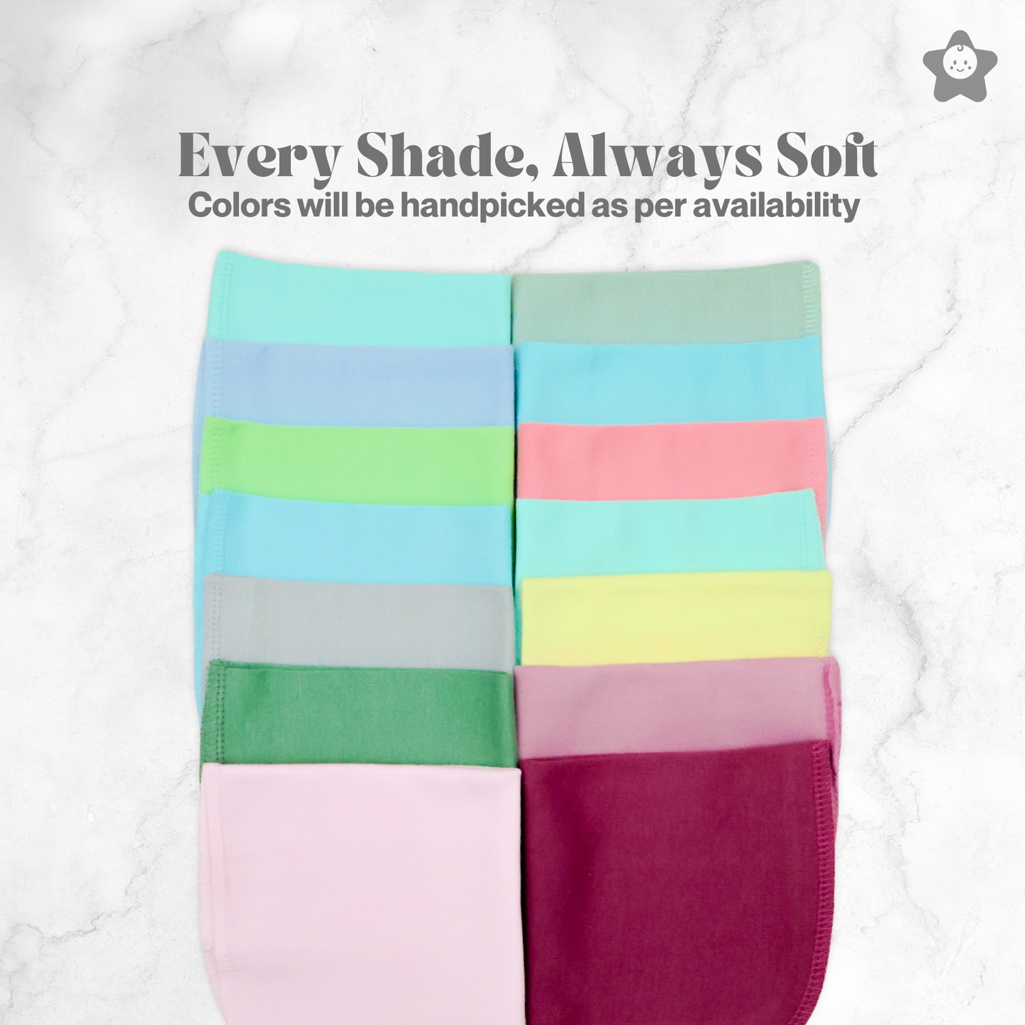 Kika Kiki Solids Pack Wash Cloths - 100% Ultra Soft Cotton Assorted Face wipes (Pack of 5)