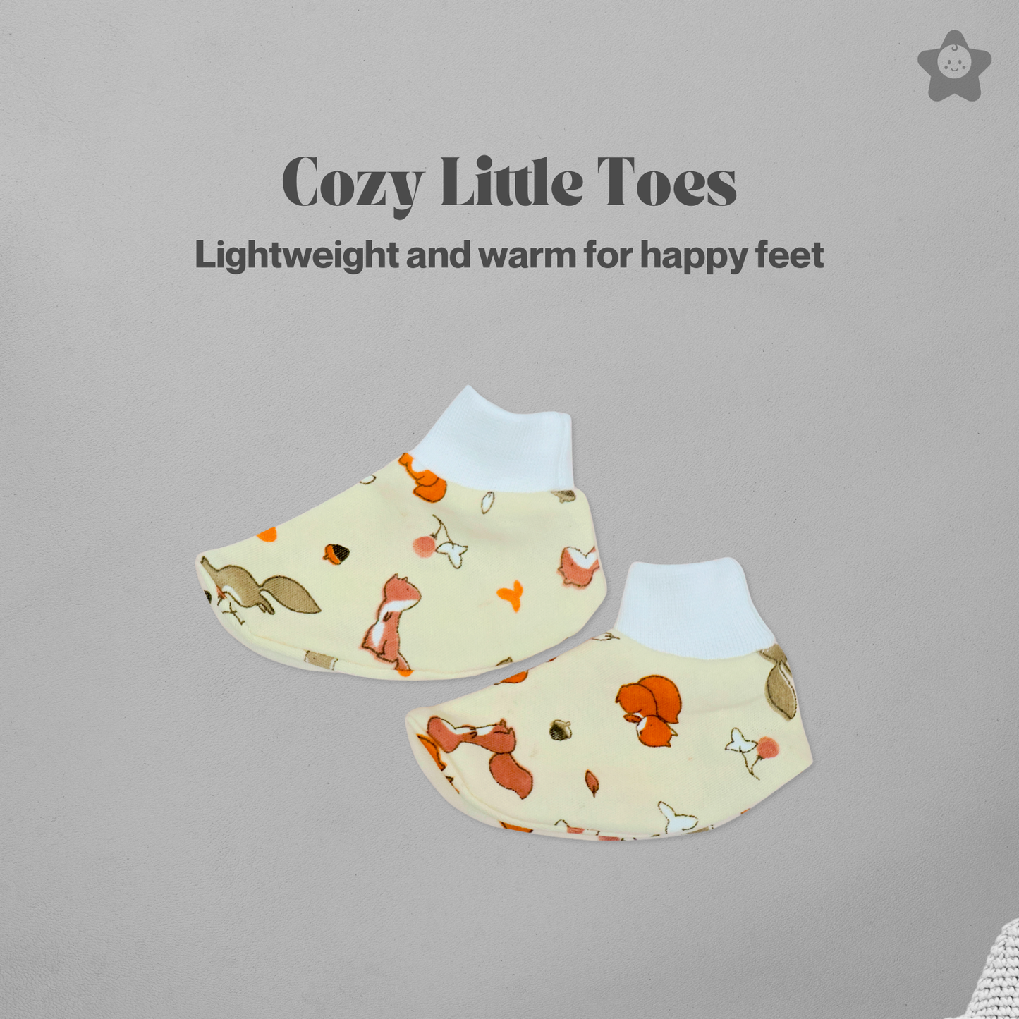 Kika Kiki Cap Mittens Booties Set - 100% Ultra Soft Cotton Combo Squirrels prints