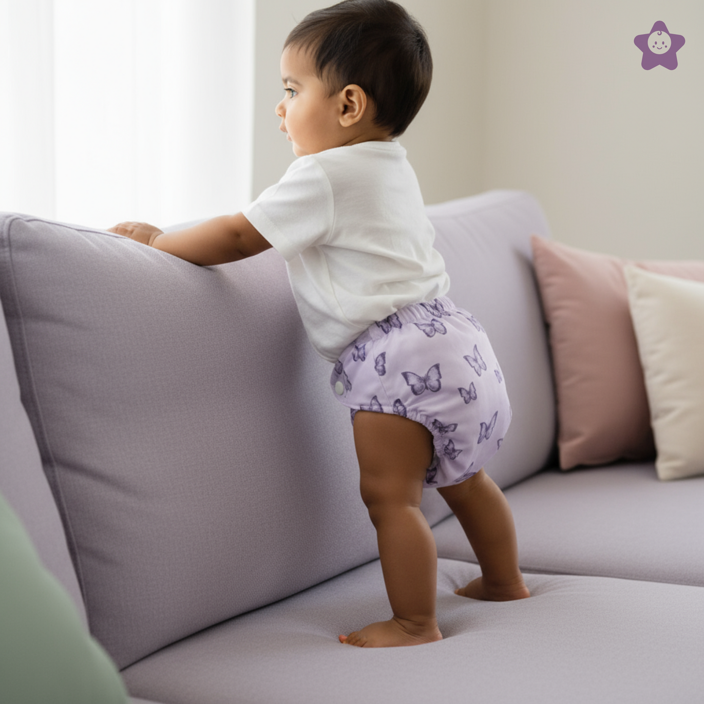 Butterflies Air Diaper | Organic Muslin Cotton Comfort for Babies