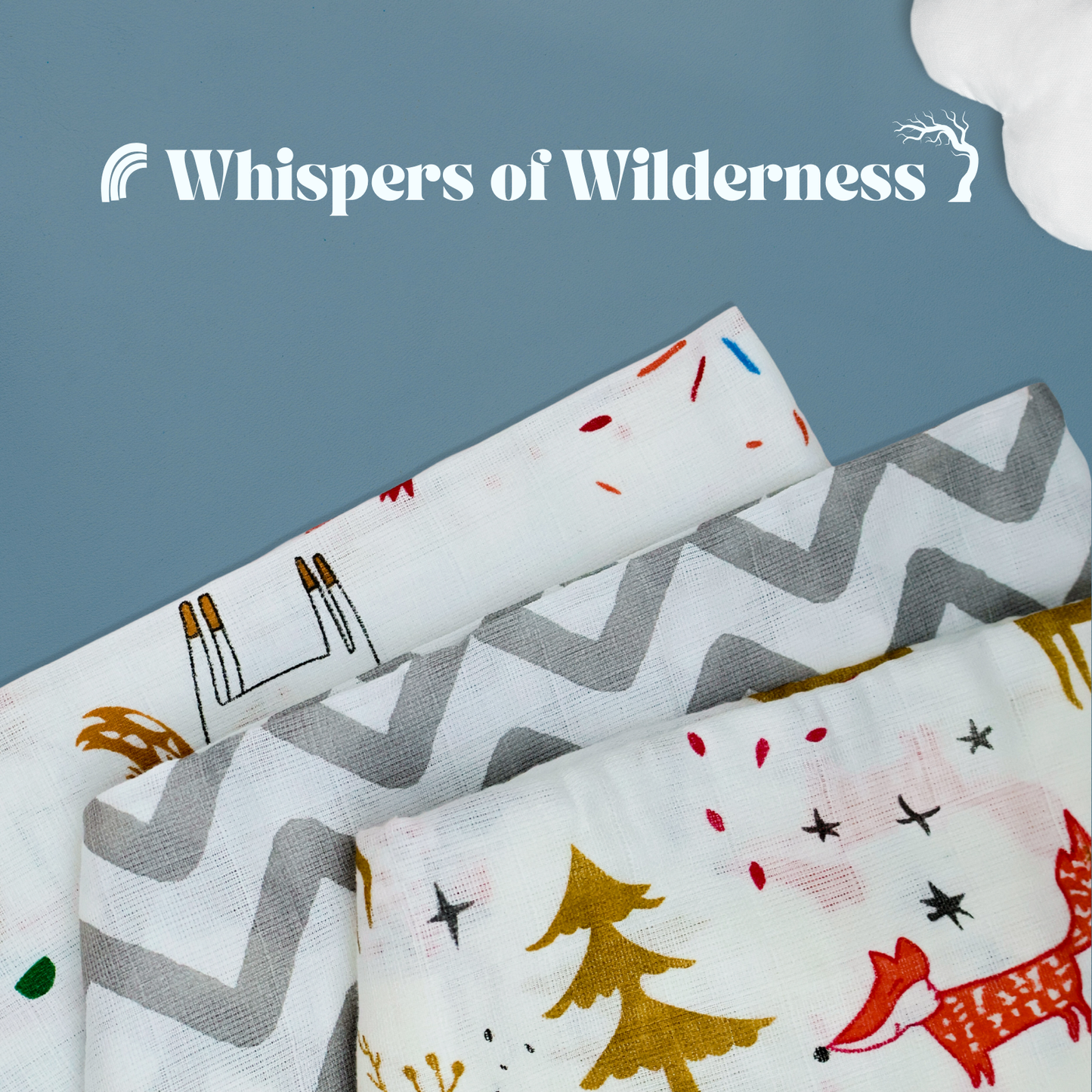 Kika Kiki Forest Muslin Swaddle Blanket - Ultra soft 100% Muslin Cotton Swaddle Wrapper (pack of 3)