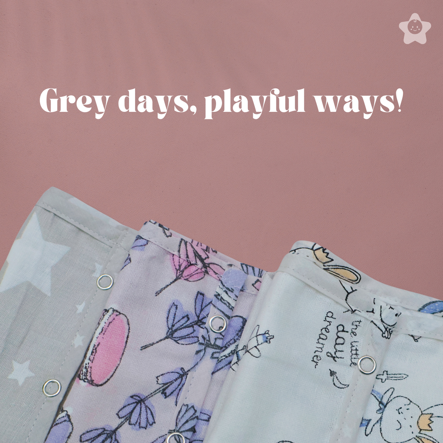 Kika Kiki Grey Shades Muslin Jhabla - 100% Soft Muslin Cotton Unisex Button up Vest (Pack of 3)