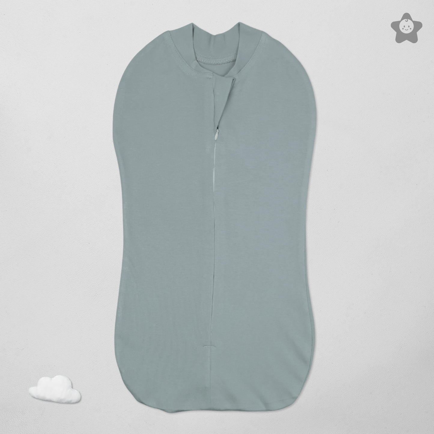 Kika Kiki Sleeping Pods Swaddle For New Born Babies - arms up design Just Grey