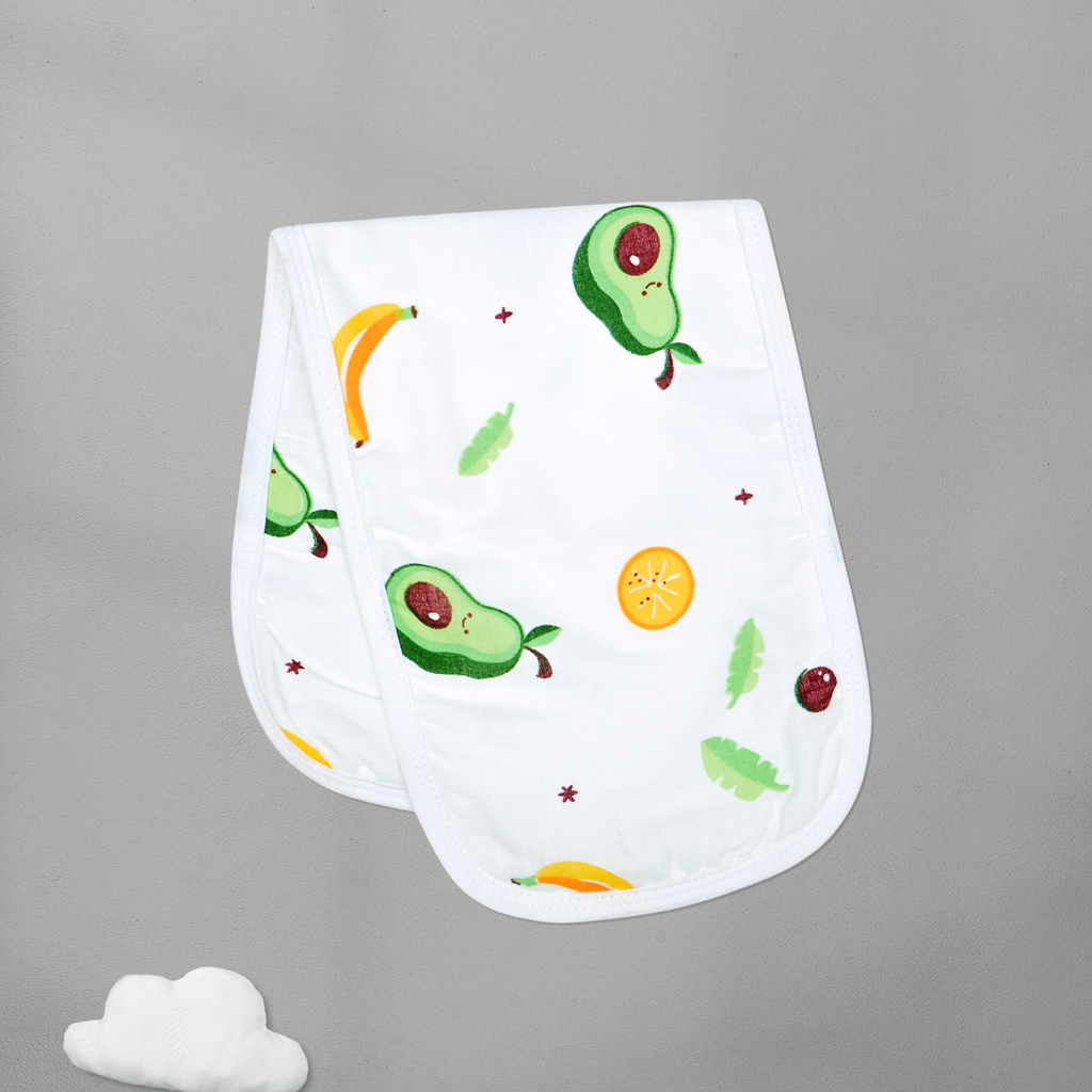 Kika Kiki Juicy Fruits Burp Cloth- 100% Soft Muslin Cotton (Pack of 3)