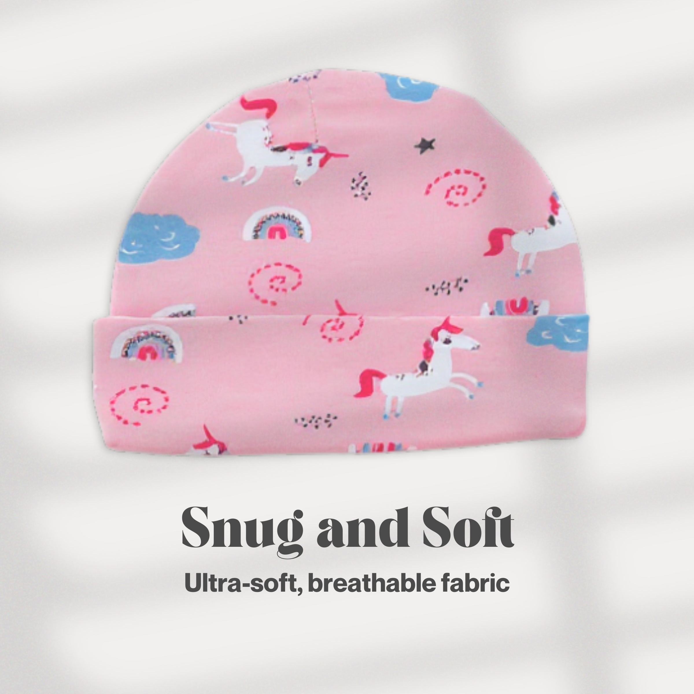 Kika Kiki Cap Mittens Booties Set - 100% Ultra Soft Cotton Combo Unicorn Skies