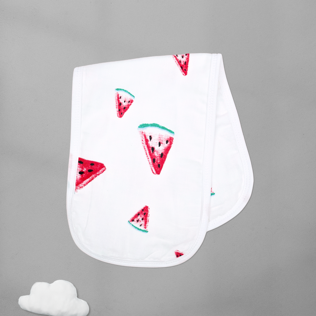 Kika Kiki Juicy Fruits Burp Cloth- 100% Soft Muslin Cotton (Pack of 3)