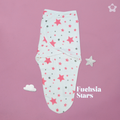 Kika Kiki Fuchisa Stars Velcro Muslin Swaddle -100% Muslin Swaddle Wrapper (Pack of 1)