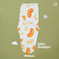 Kika Kiki Juicy Oranges Velcro Muslin Swaddle -100% Muslin Swaddle Wrapper (Pack of 1)