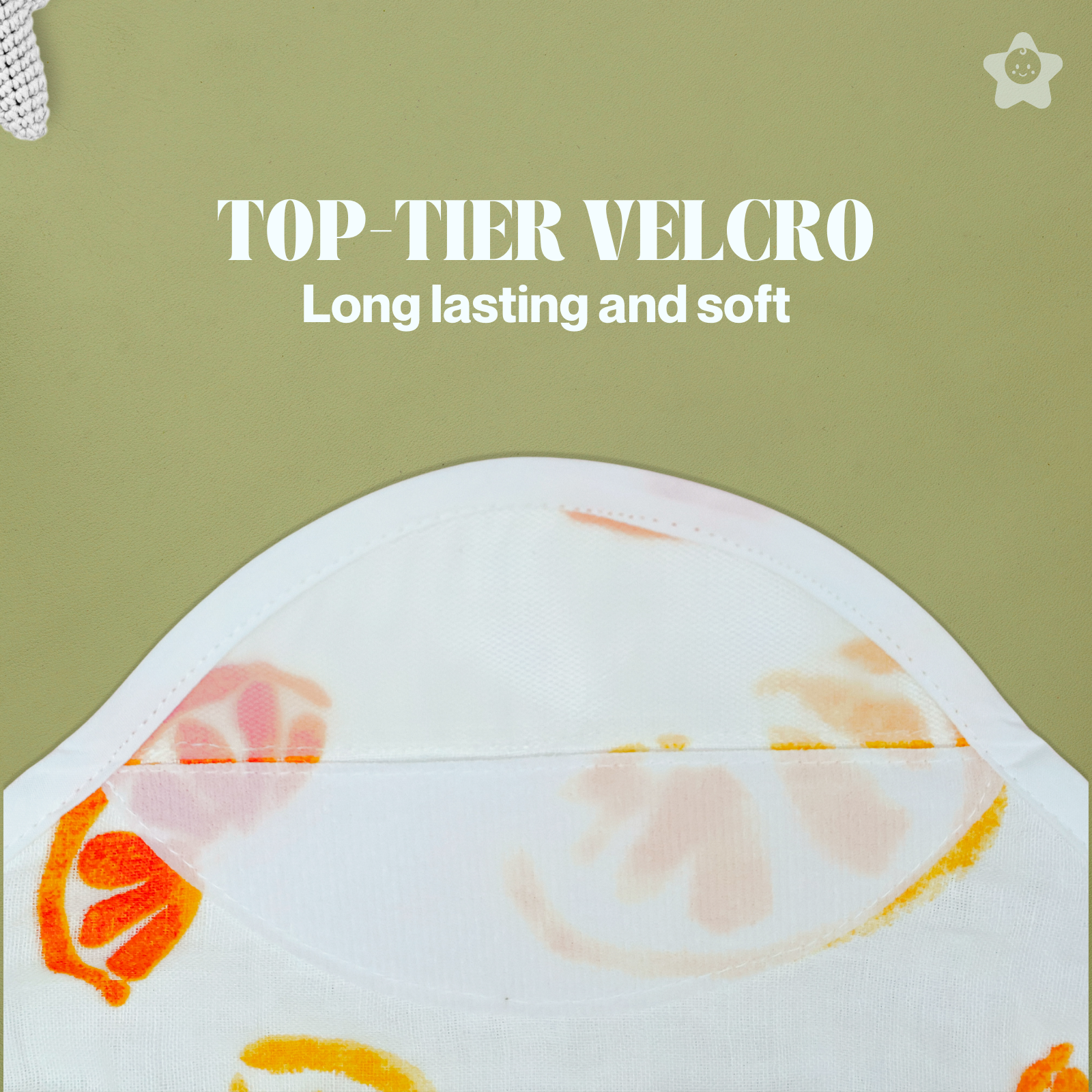 Kika Kiki Juicy Oranges Velcro Muslin Swaddle -100% Muslin Swaddle Wrapper (Pack of 1)