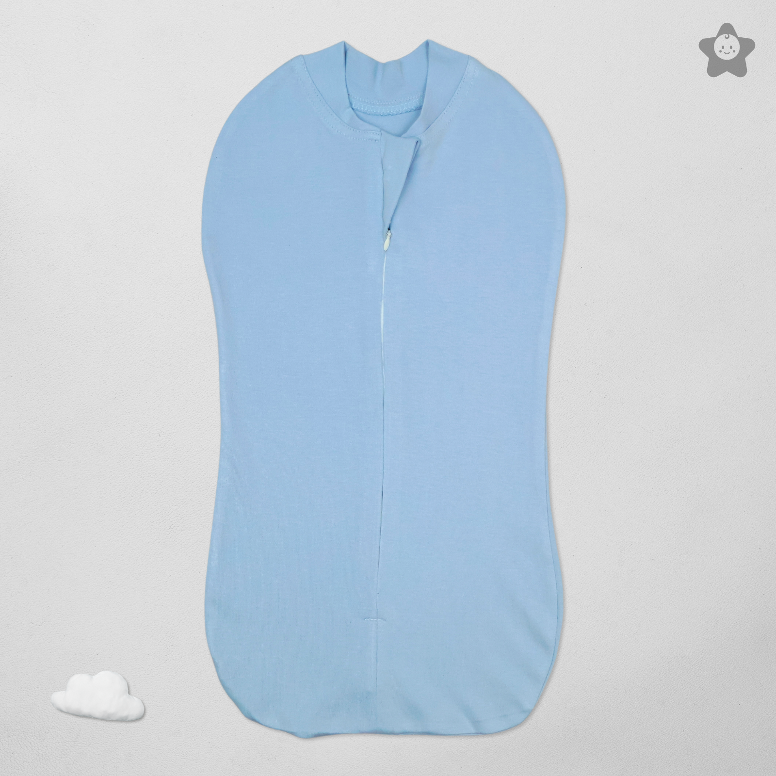 Kika Kiki Sleeping Pods Swaddle For New Born Babies - arms up design Cloudy Blue