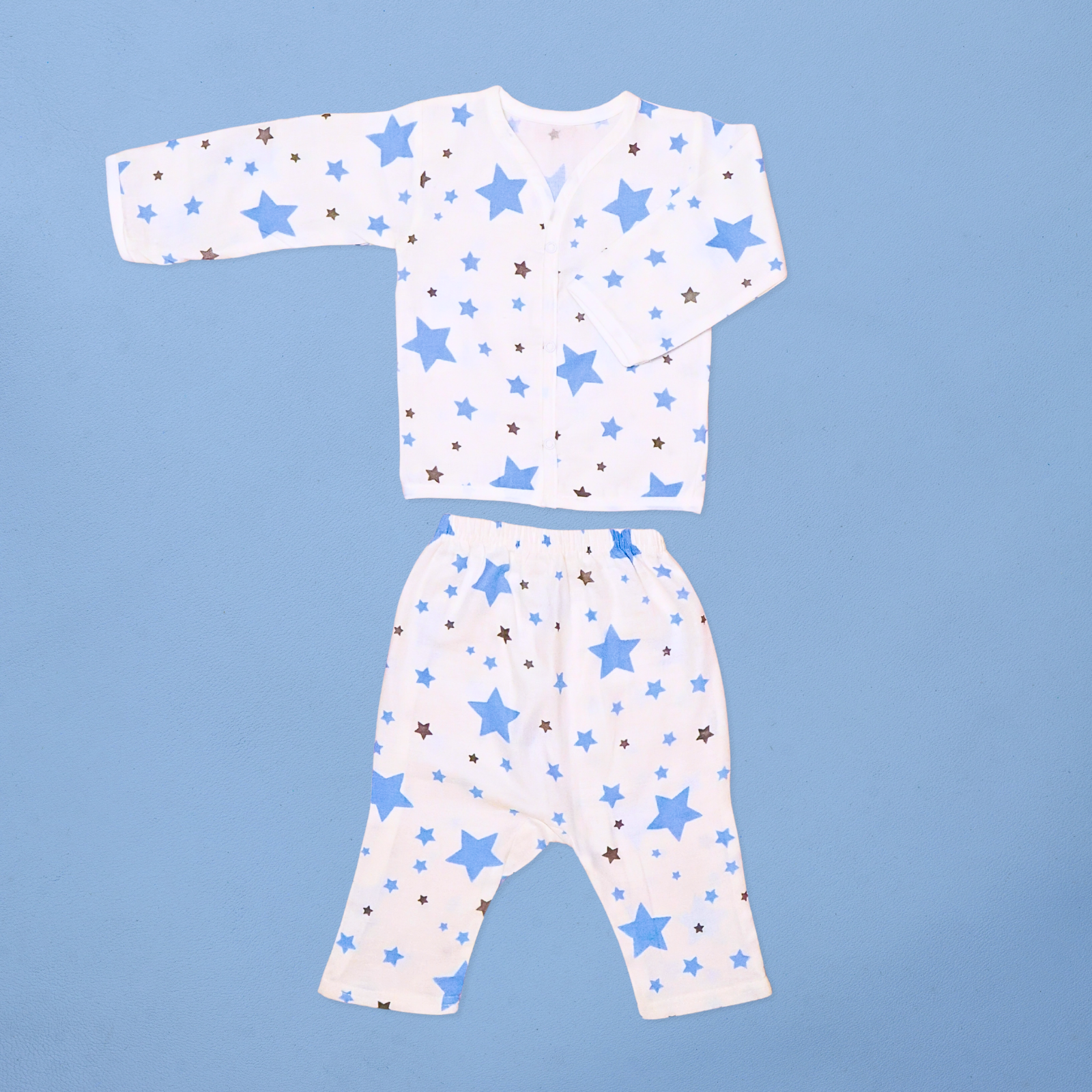 Kika Kiki Sky Twinkle Stars Muslin Co-ord set 100% Ultra soft Finest Cotton Lounge wear (pack of 1)