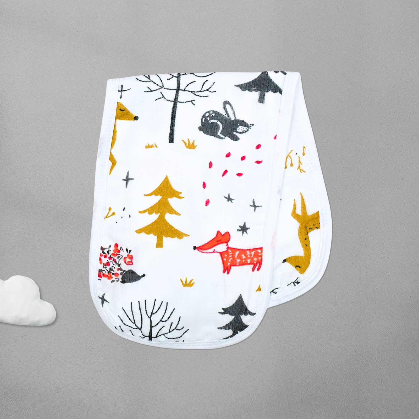 Kika Kiki Forest Prints Burp Cloth- 100% Soft Muslin Cotton (Pack of 3)