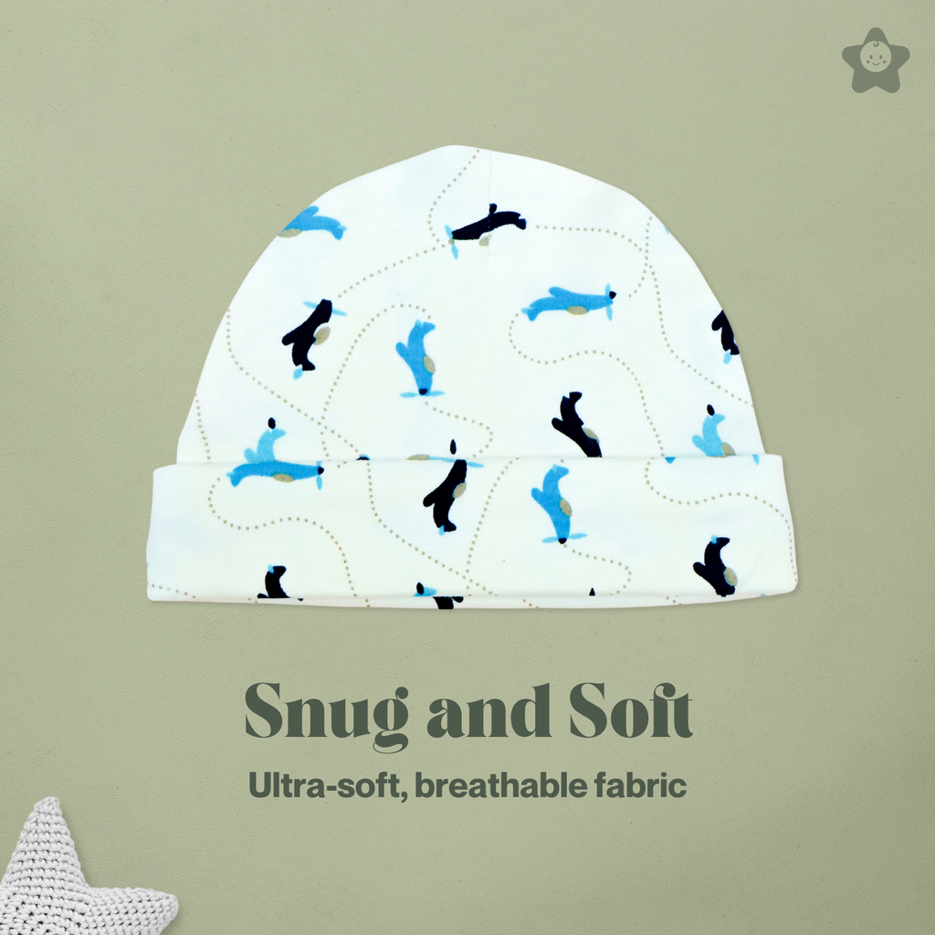Kika Kiki Cap Mittens Booties Set - 100% Ultra Soft Cotton Combo Planes prints