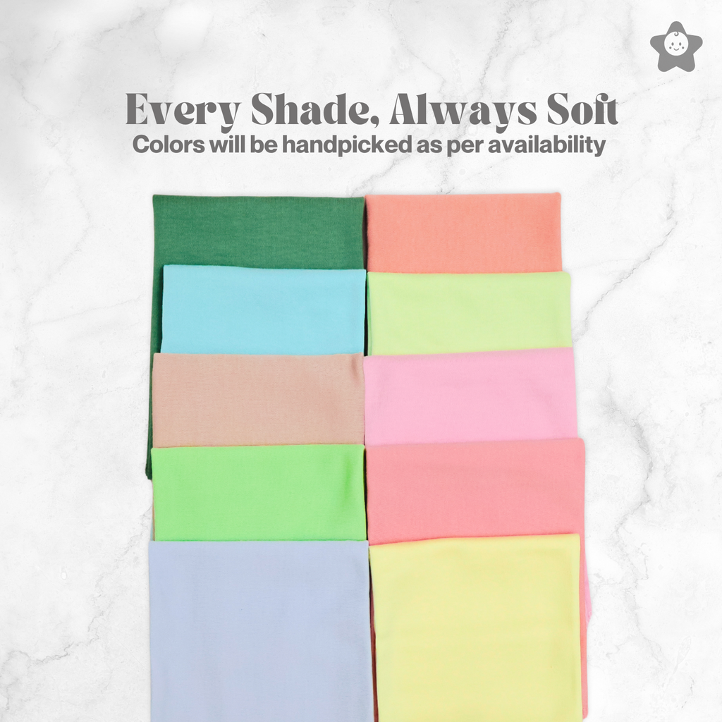 Kika Kiki XL Solids Pack Wash Cloths - 100% Ultra Soft Cotton Assorted Face wipes (Pack of 5)