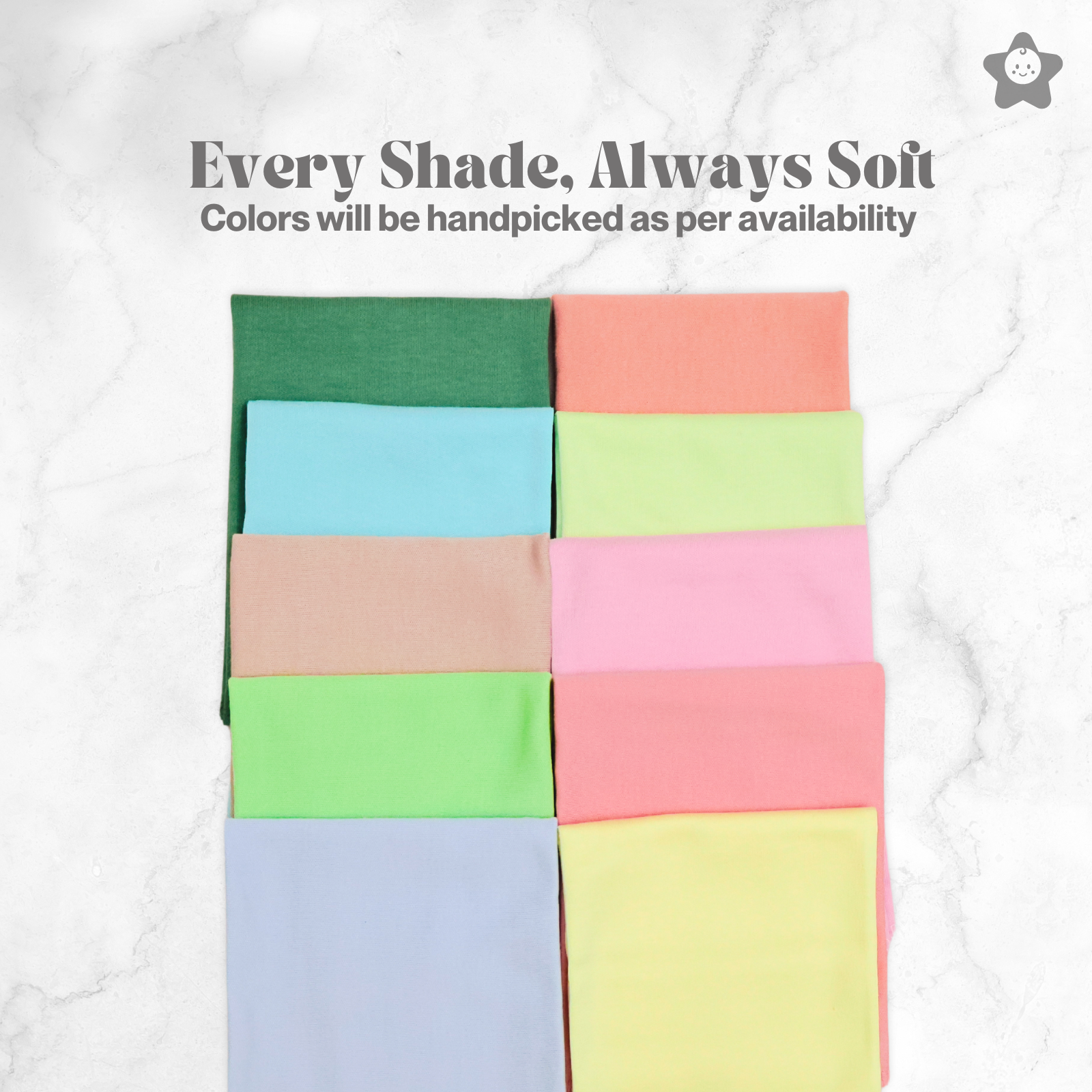 Kika Kiki XL Solids Pack Wash Cloths - 100% Ultra Soft Cotton Assorted Face wipes (Pack of 5)