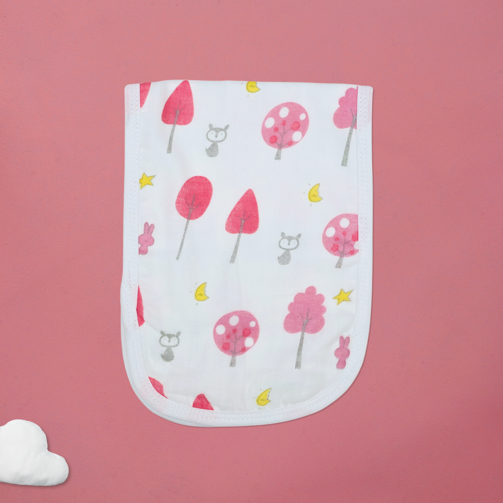 Kika Kiki Fuchisa prints Burp Cloth- 100% Soft Muslin Cotton (Pack of 3)