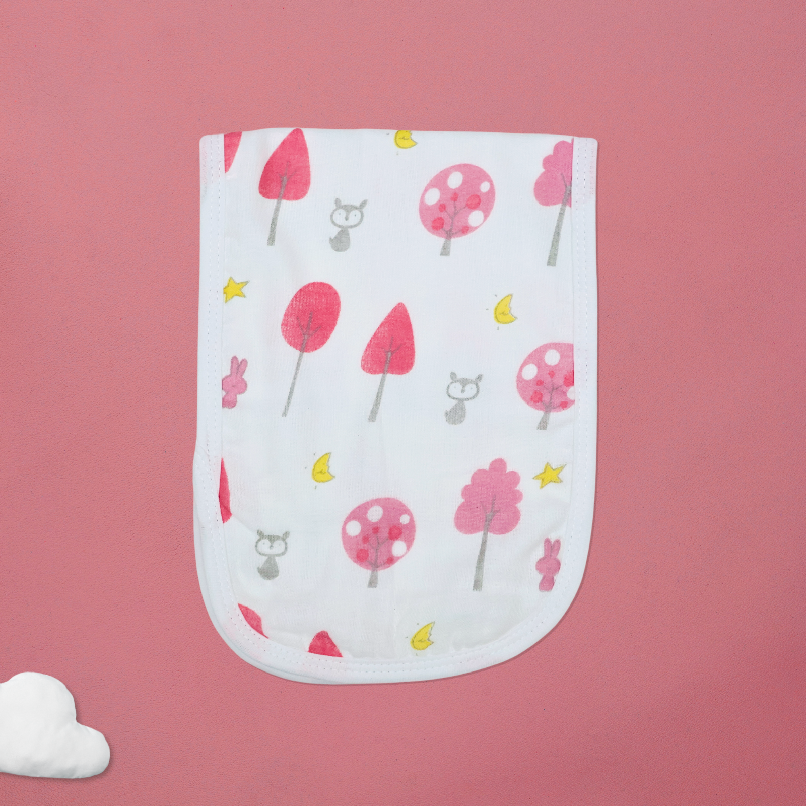 Kika Kiki Fuchisa prints Burp Cloth- 100% Soft Muslin Cotton (Pack of 3)