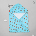 Kika Kiki Chirpy Joy Hooded Wrapper Bath Towel - 100% Soft Muslin Cotton (Pack of 1)