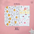 Kika Kiki XL Artistry Prints Wash Cloths - 100% Ultra Soft Cotton Assorted Face wipes (Pack of 5)