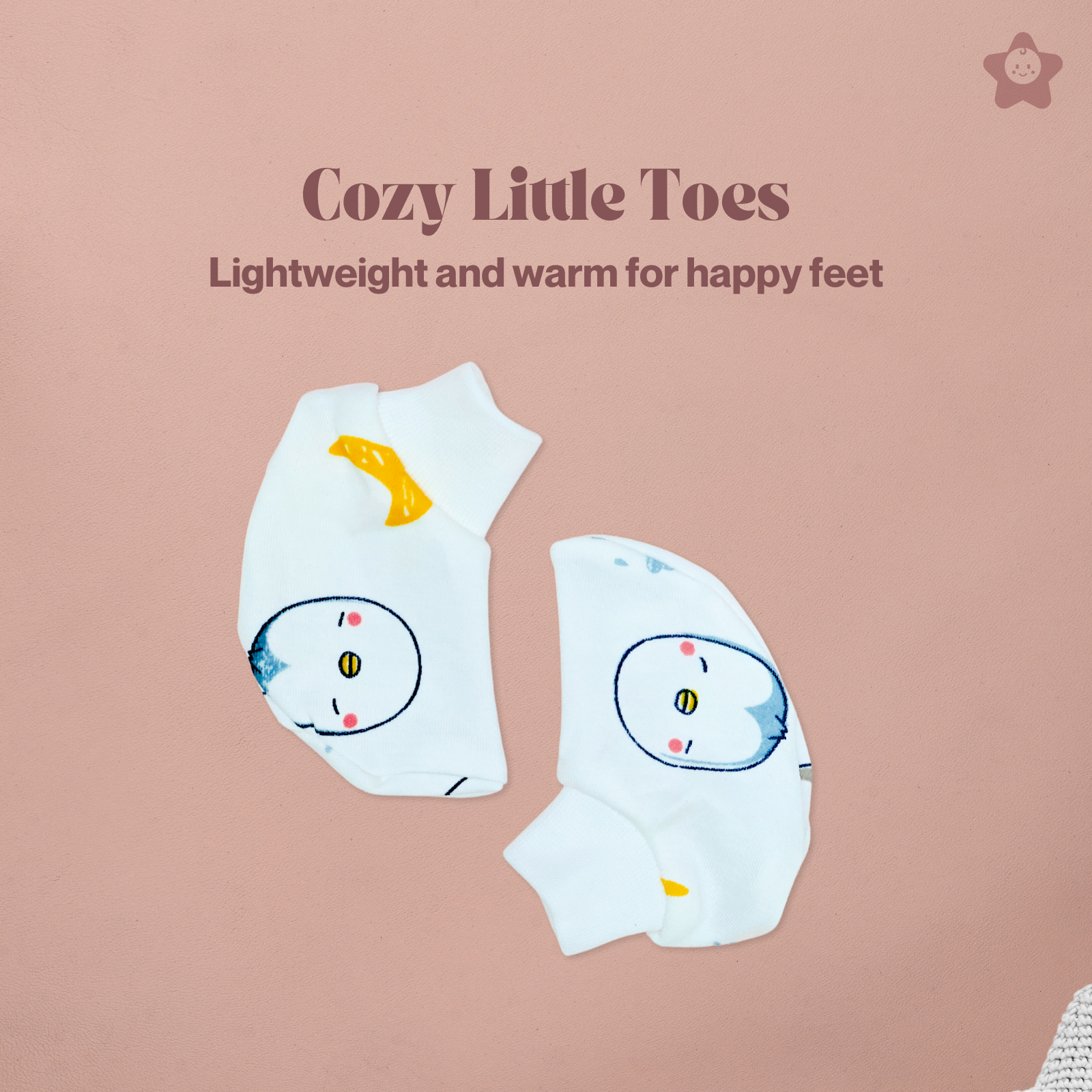 Kika Kiki Cap Mittens Booties Set - 100% Ultra Soft Cotton Combo Cartoon prints