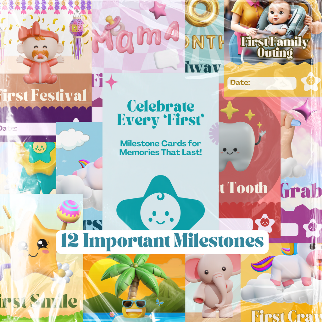 Kika Kiki Kika Kiki Baby Milestone Cards - Celebrate every first with 12 essential milestone cards