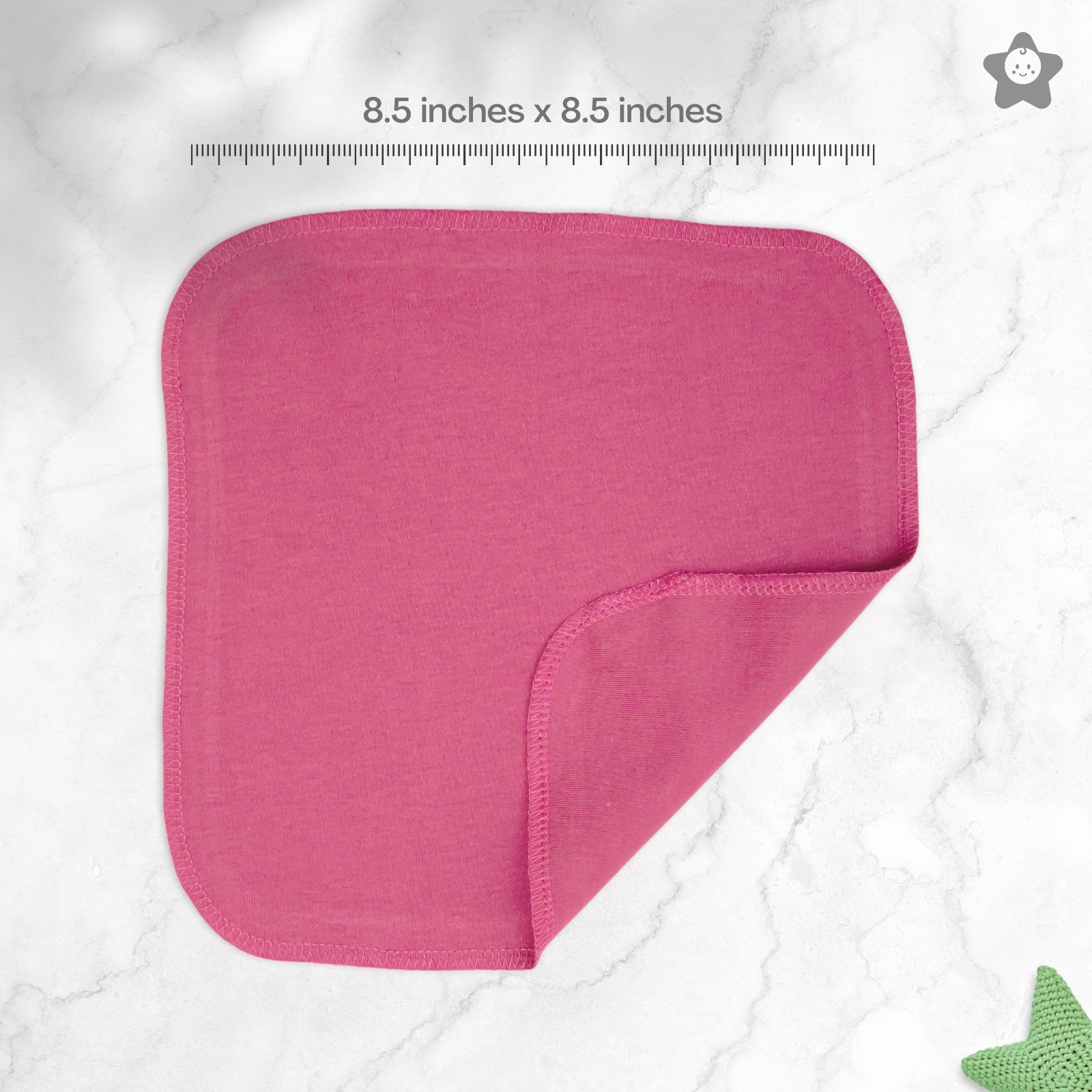 Kika Kiki Solids Pack Wash Cloths - 100% Ultra Soft Cotton Assorted Face wipes (Pack of 5)