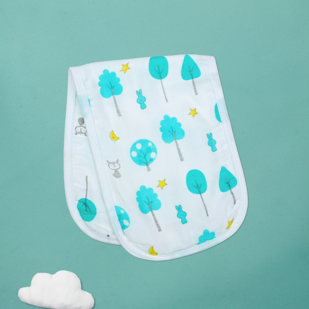 Kika Kiki Nature Prints Burp Cloth- 100% Soft Muslin Cotton (Pack of 2)