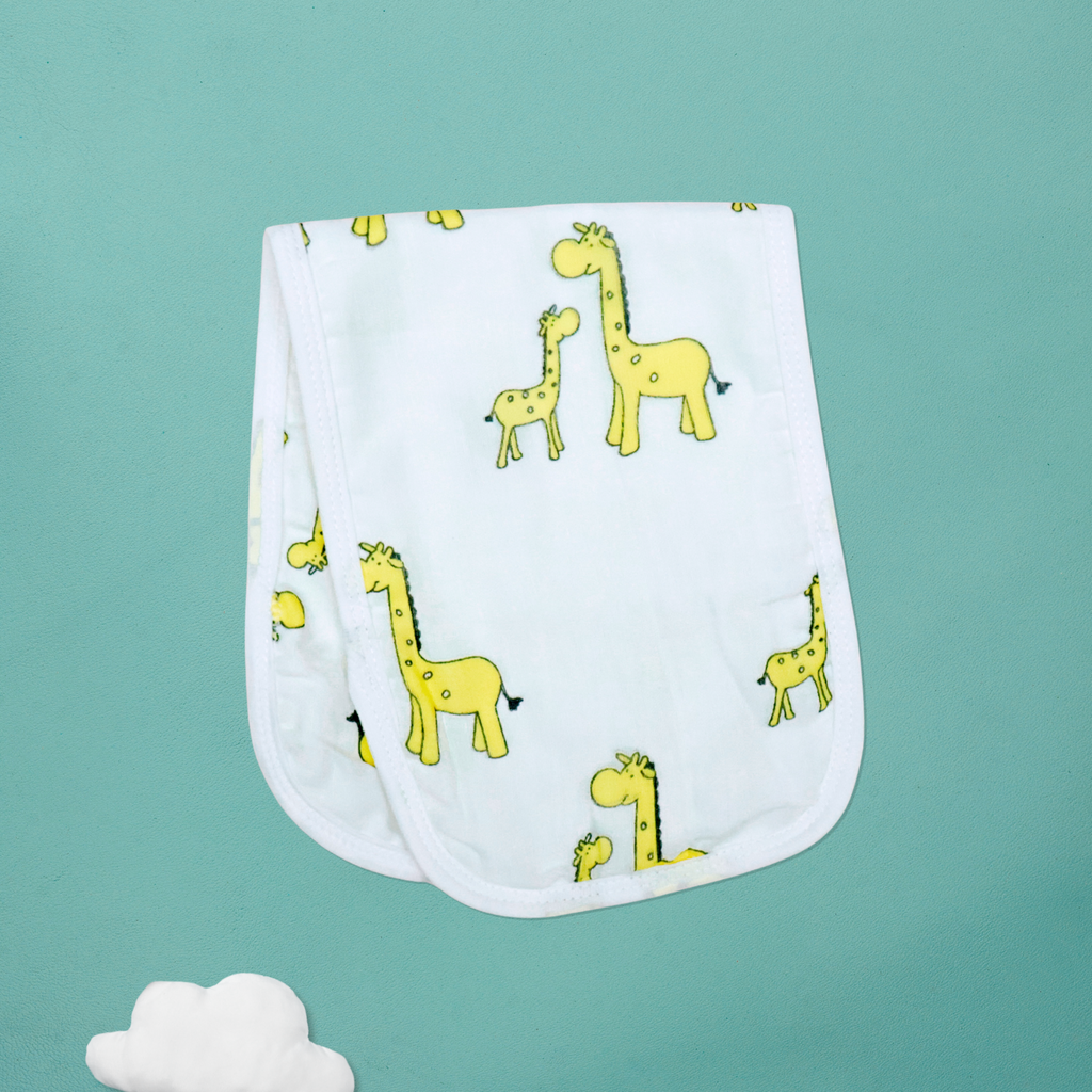 Kika Kiki Nature Prints Burp Cloth- 100% Soft Muslin Cotton (Pack of 2)