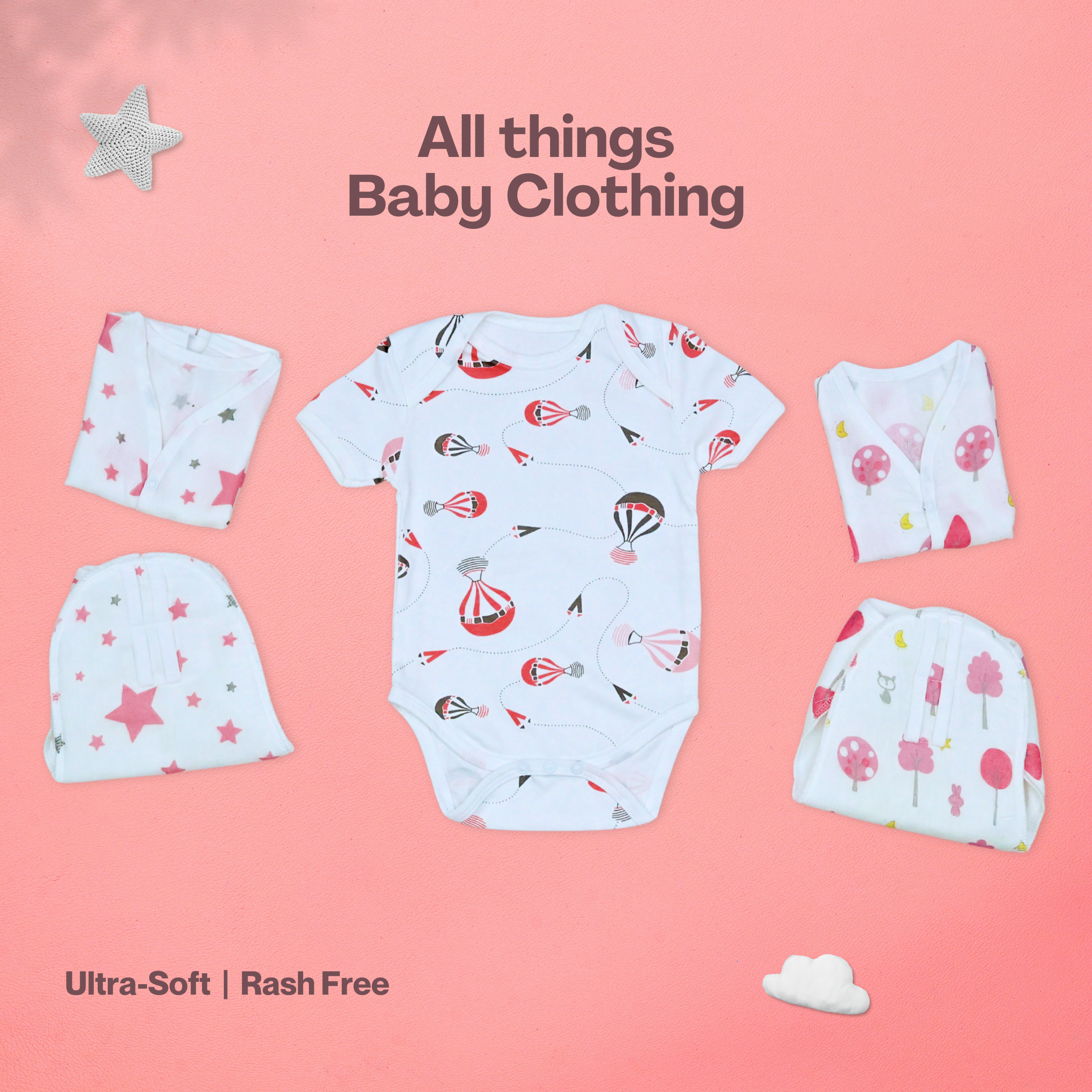 Kika Kiki Hello World Giftset - The Ultimate Newborn Welcome Kit - 16 Essentials for just born.