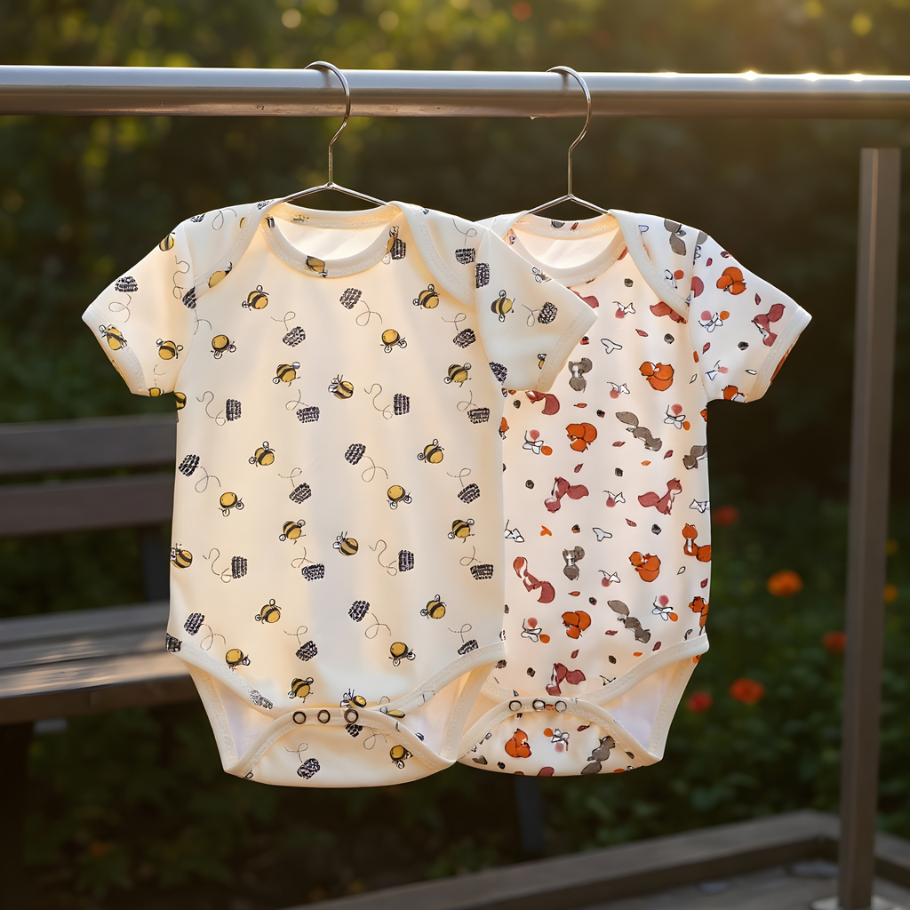 Kika Kiki Ivory Shades BodySuits - 100% Ultra Soft Knitted Cotton Unisex Onesies (Pack of 2)