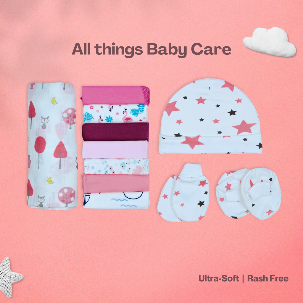 Kika Kiki Hello World Giftset - The Ultimate Newborn Welcome Kit - 16 Essentials for just born.