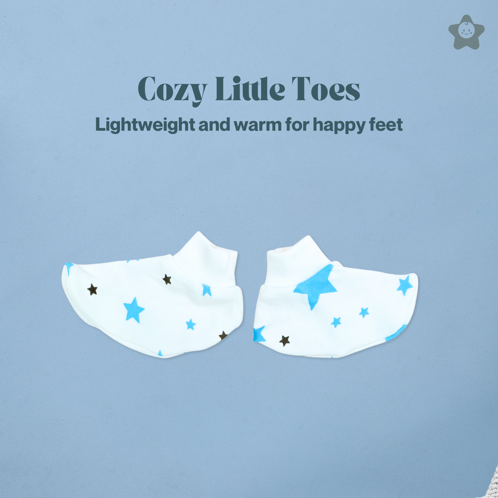 Kika Kiki Cap Mittens Booties Set - 100% Ultra Soft Cotton Combo Set Stars (Sky Twinkles)