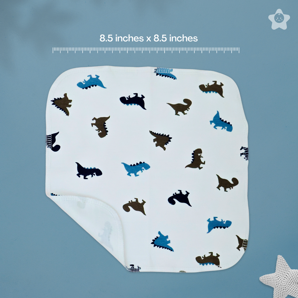 Kika Kiki Artistry Prints Wash Cloths - 100% Ultra Soft Cotton Assorted Face wipes (Pack of 5)