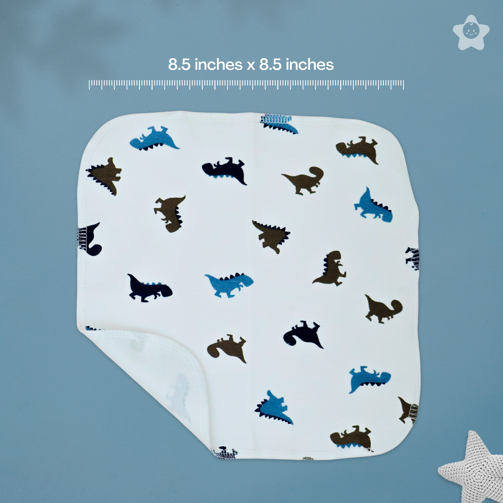 Kika Kiki Artistry Prints Wash Cloths - 100% Ultra Soft Cotton Assorted Face wipes (Pack of 5)