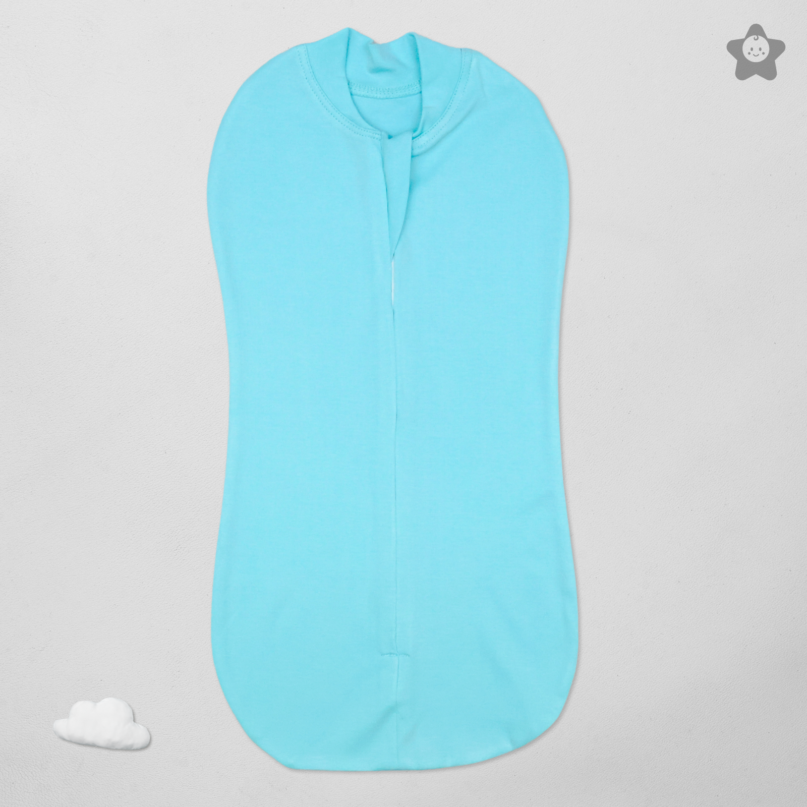 Kika Kiki Sleeping Pods Swaddle For New Born Babies - arms up design Aqua Blue