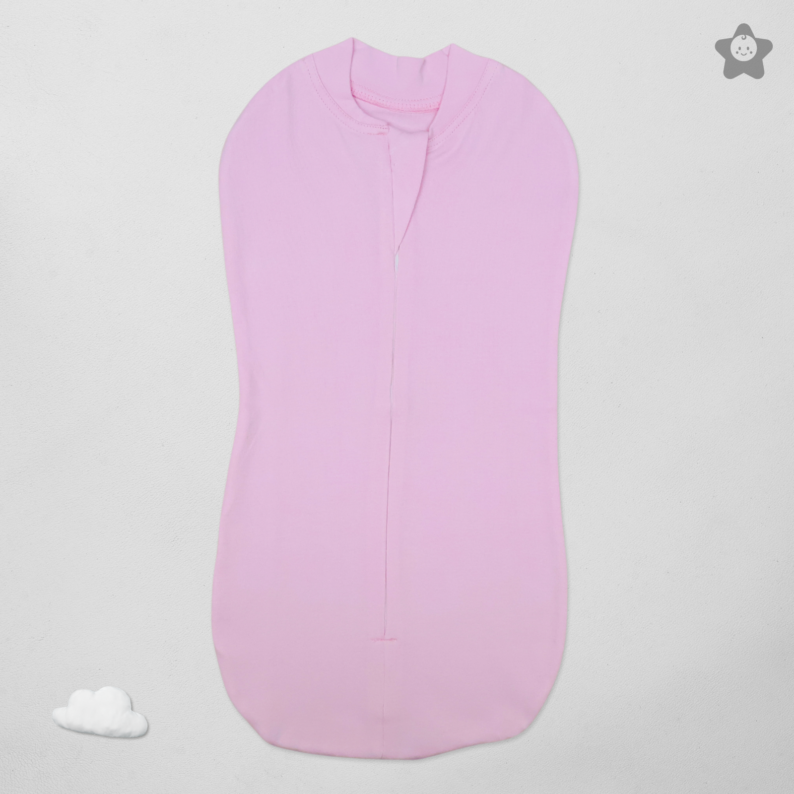Kika Kiki Sleeping Pods Swaddle For New Born Babies - arms up design Baby Pink