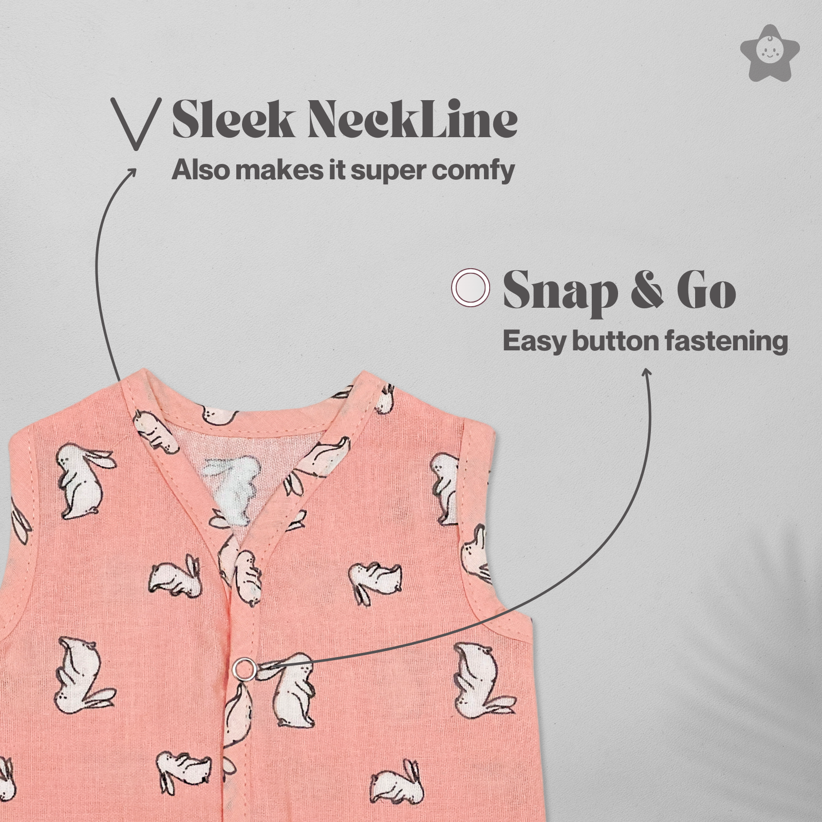 Kika Kiki Blossom Prints Muslin Jhabla - 100% Soft Muslin Cotton Unisex Button up Vest (Pack of 3)