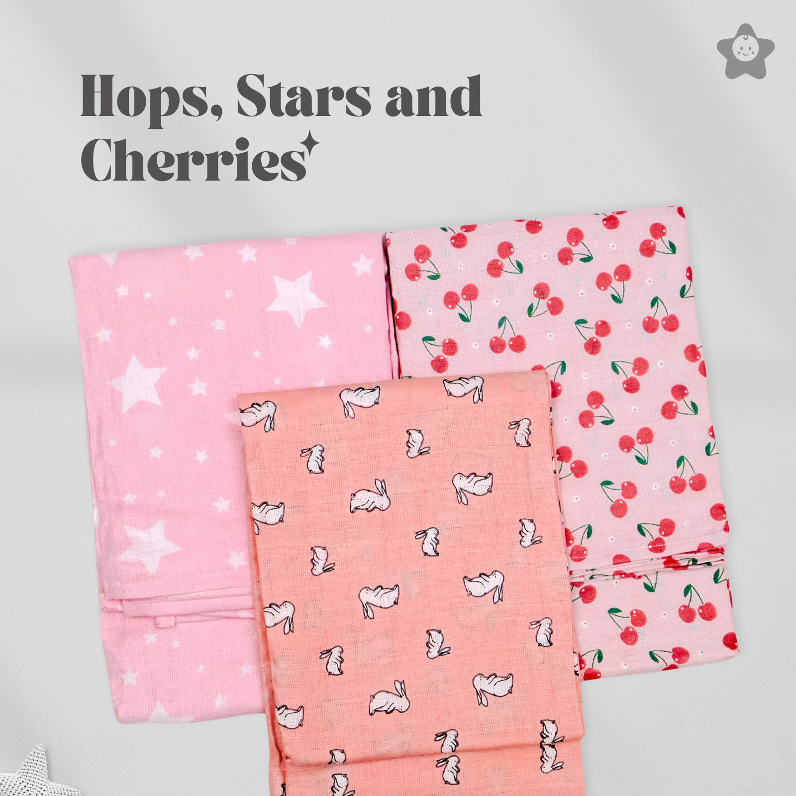 Kika Kiki Blossom Prints Muslin Swaddle Blanket - Ultra soft 100% Muslin Cotton Swaddle Wrapper (pack of 3)