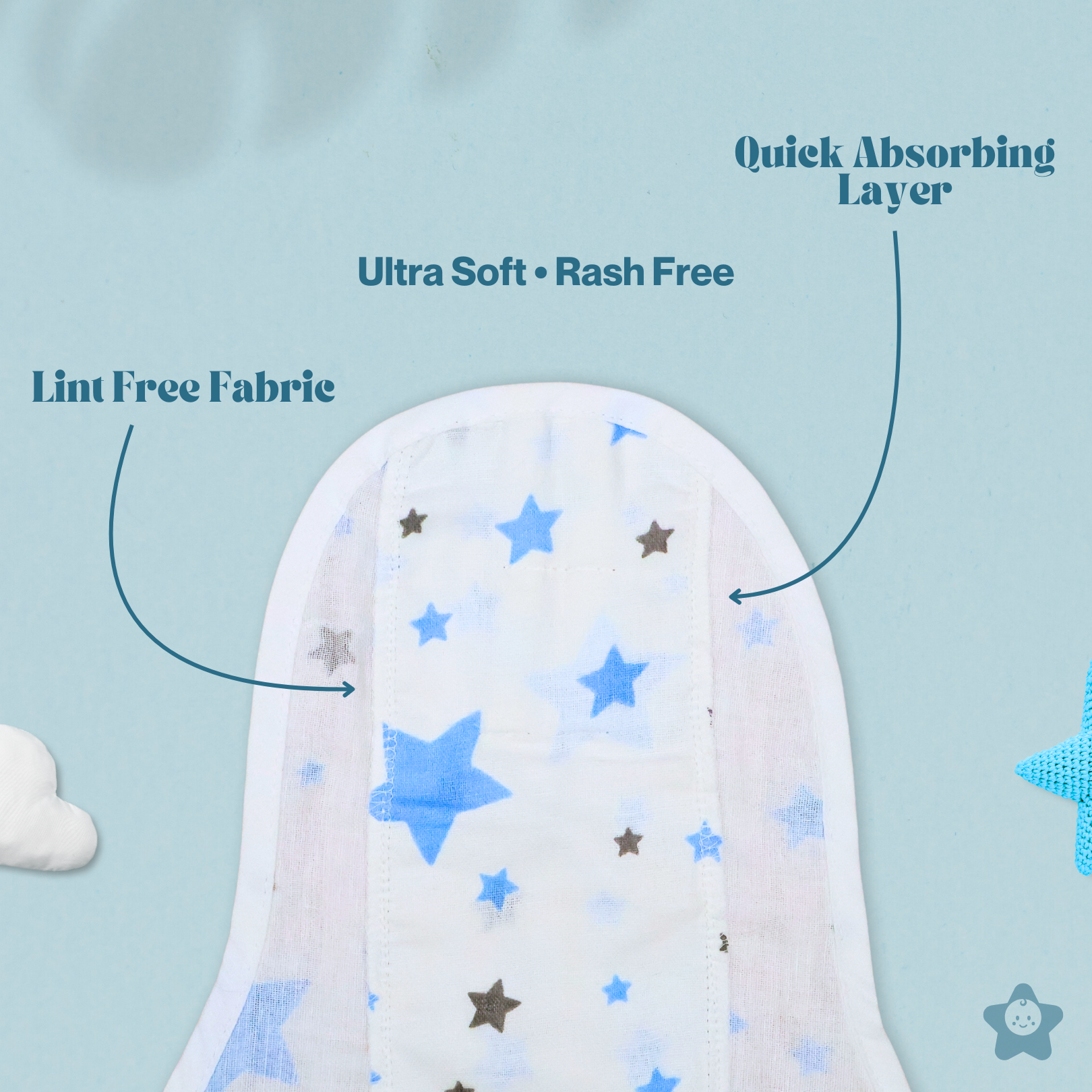 Kika Kiki Boho Sky Edition 100% Muslin Nappies - 100% Soft Cotton Langot (Pack of 6)