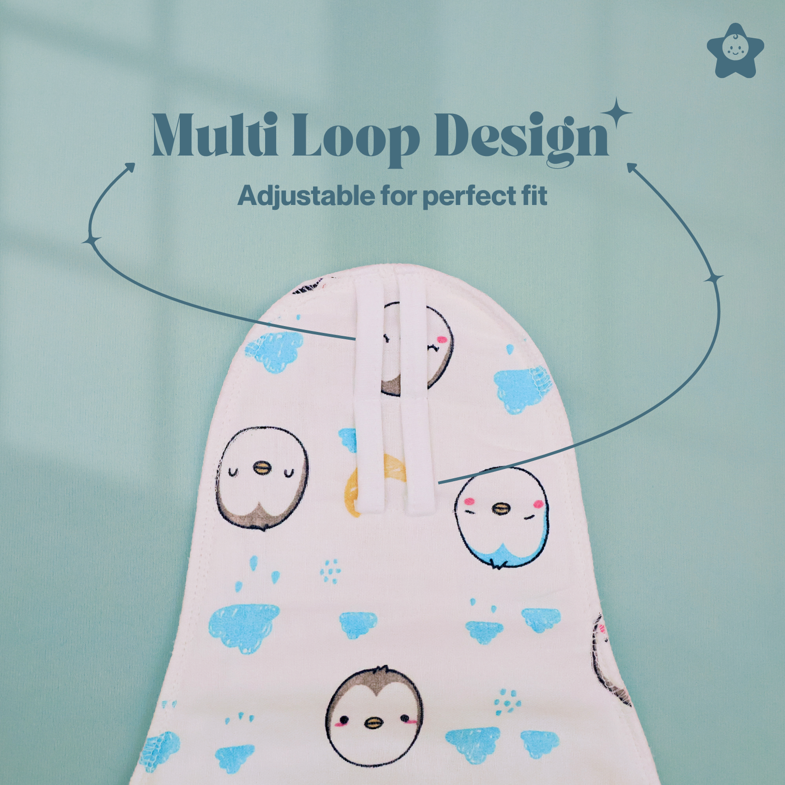 Kika Kiki Buddy Boho Muslin Padded Nappies - 100% Soft Cotton Langot (Pack of 3)