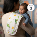 Kika Kiki Juicy Fruits Burp Cloth- 100% Soft Muslin Cotton (Pack of 3)