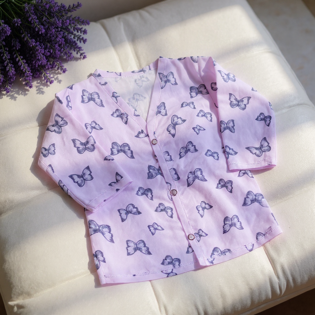 Kika Kiki Butterfly Muslin Co-ord set | 100% Ultra soft Finest Cotton Lounge wear (pack of 1)