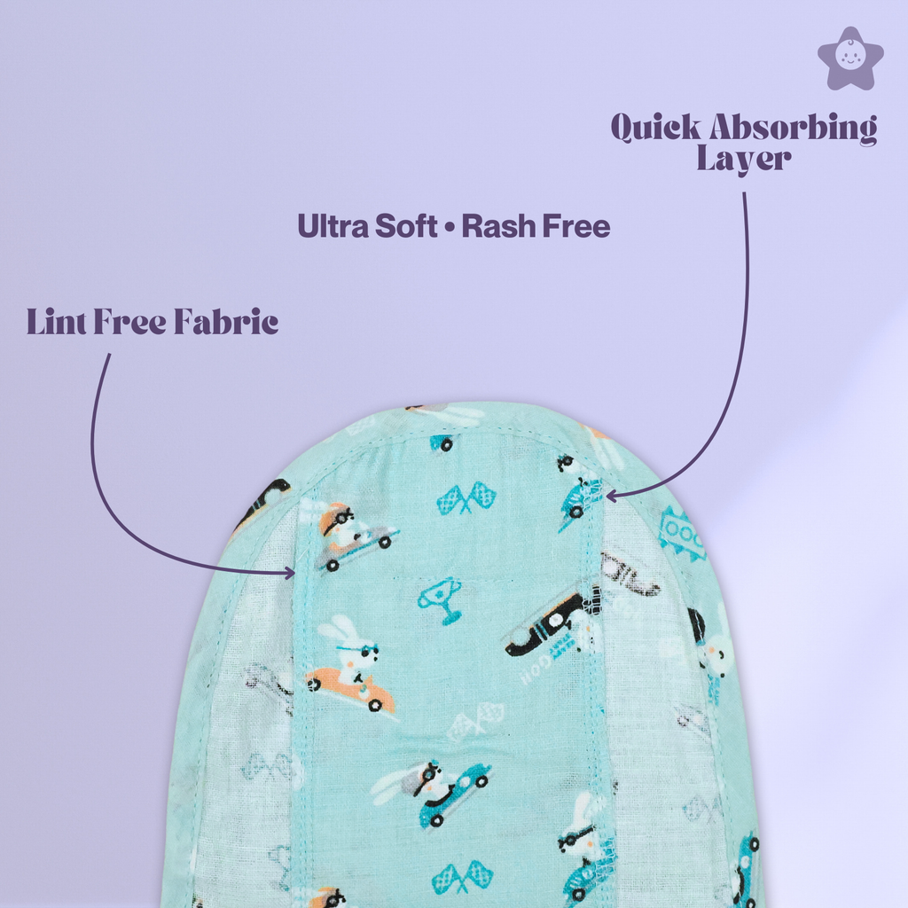 Kika Kiki Charm Muslin Nappies - 100% Soft Cotton Langot (Pack of 6)