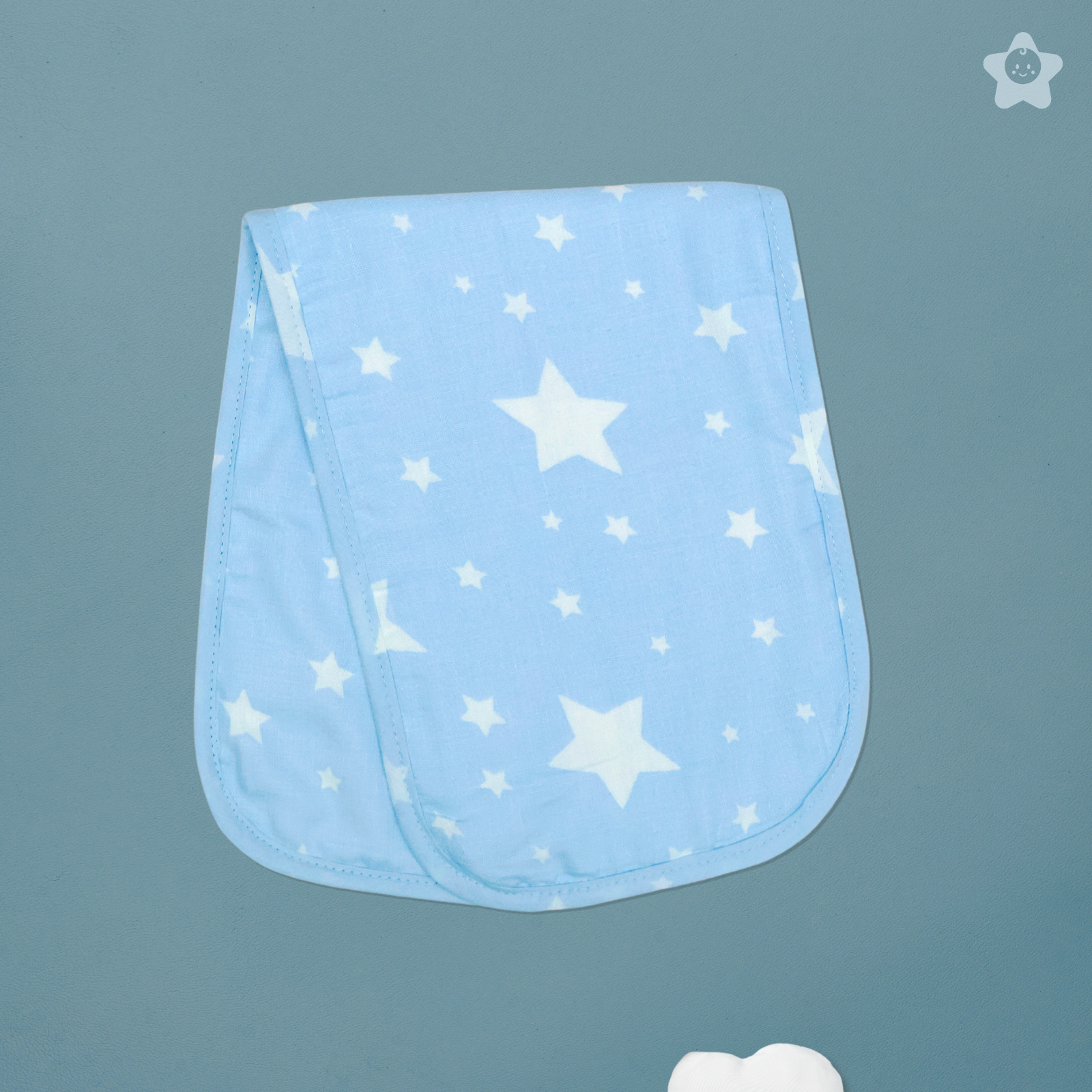 Kika Kiki Cyan Shades Burp Cloth- 100% Soft Muslin Cotton (Pack of 3)