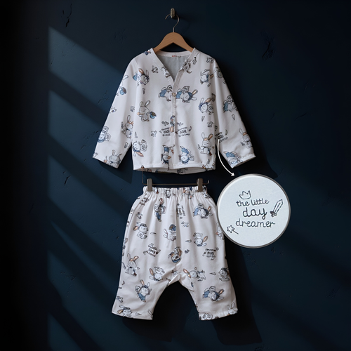 Kika Kiki Day Dreamer Muslin Co-ord set | 100% Ultra soft Finest Cotton Lounge wear (pack of 1)