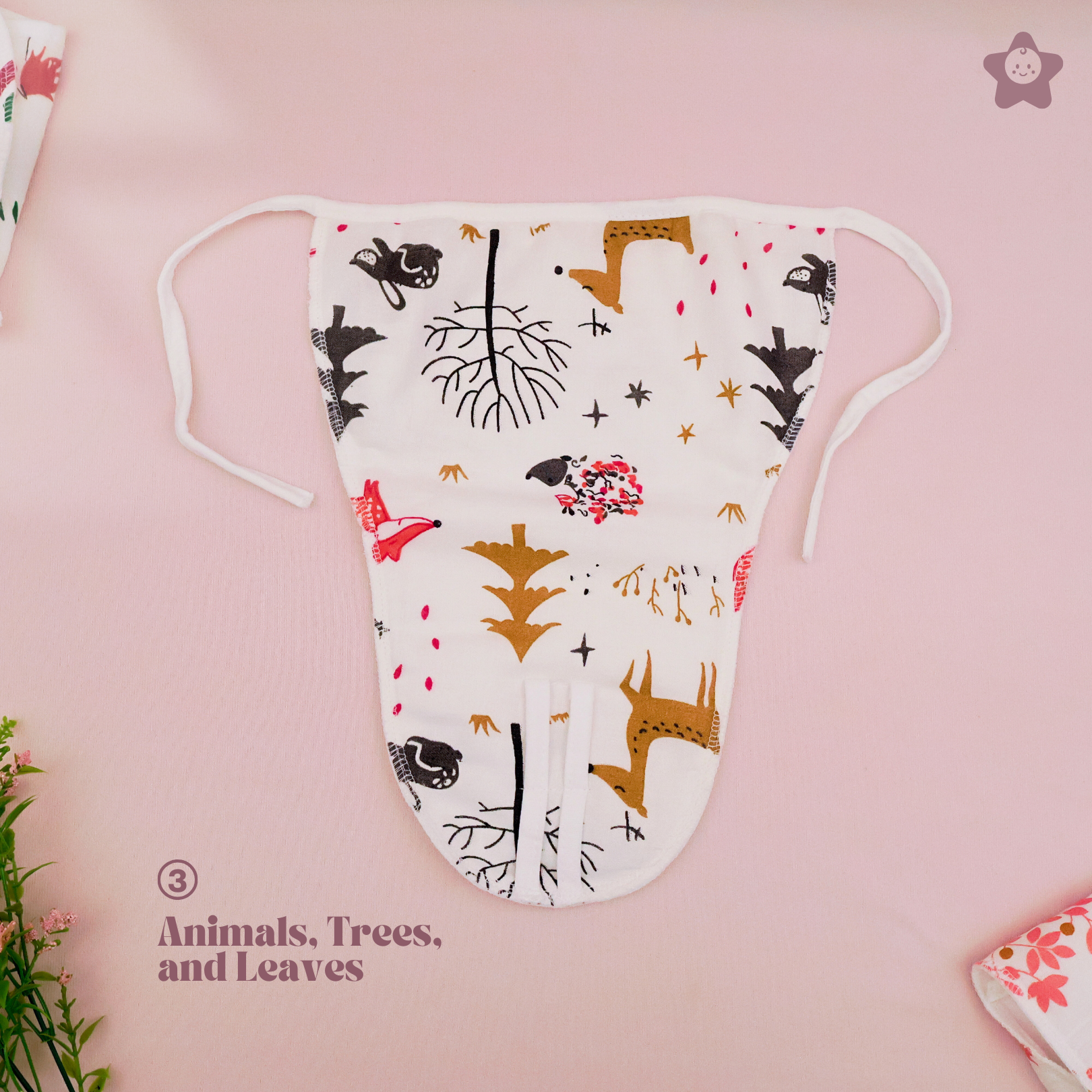 Kika Kiki Forest edition Muslin Padded Nappies - 100% Soft Cotton Langot (Pack of 3)