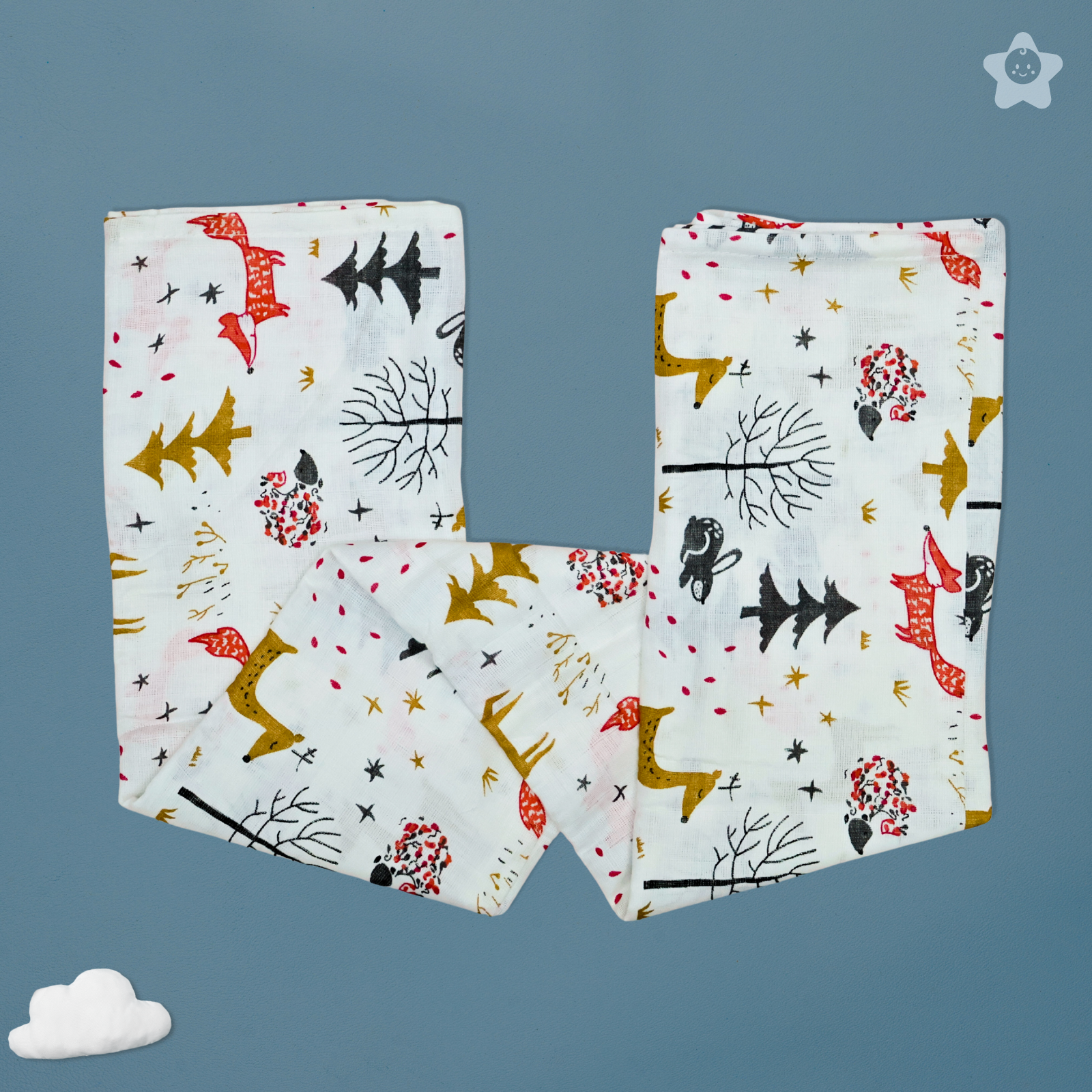 Kika Kiki Forest Muslin Swaddle Blanket - Ultra soft 100% Muslin Cotton Swaddle Wrapper (pack of 3)